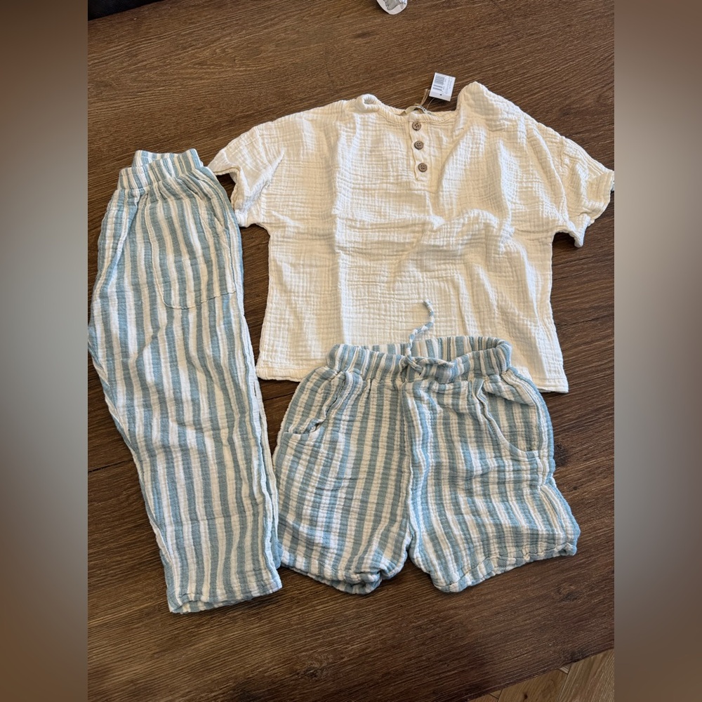 Unisex Muslin Tshirt Short and Pant Set
